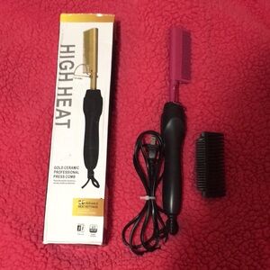 High Heat Gold Ceramic Professional Press Comb